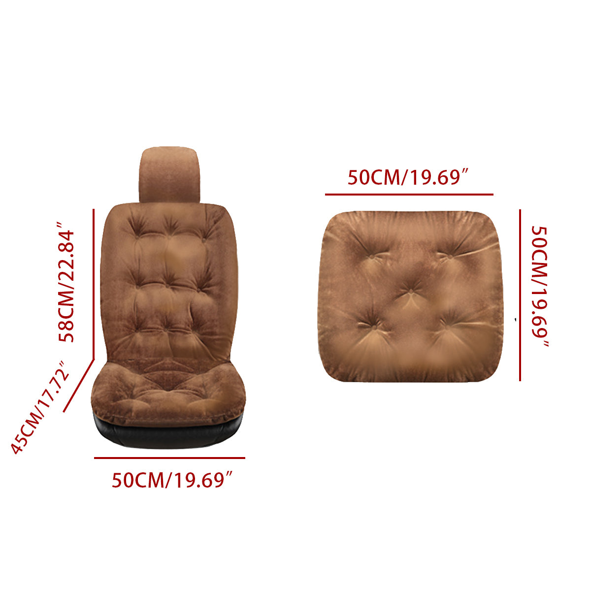 Car Plush Backrest Seat Cushion Soft Plush Cotton Backrest