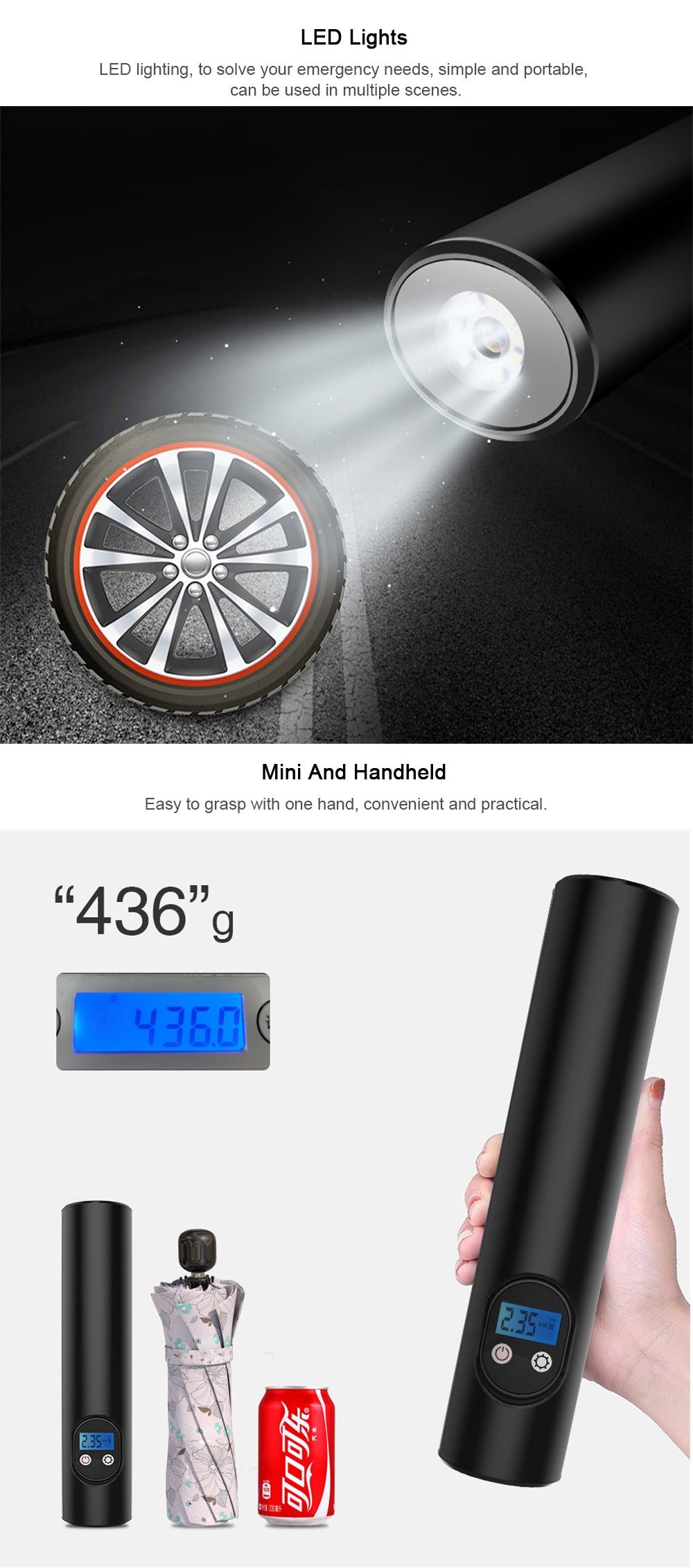 Car Tire Inflator Air Compressor Portable Rechargeable