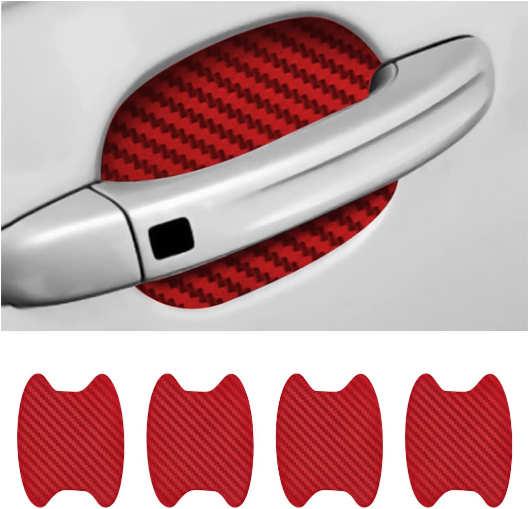 4PCS Car Door Handle Sticker Carbon Fiber Anti-Scratches Door Protector