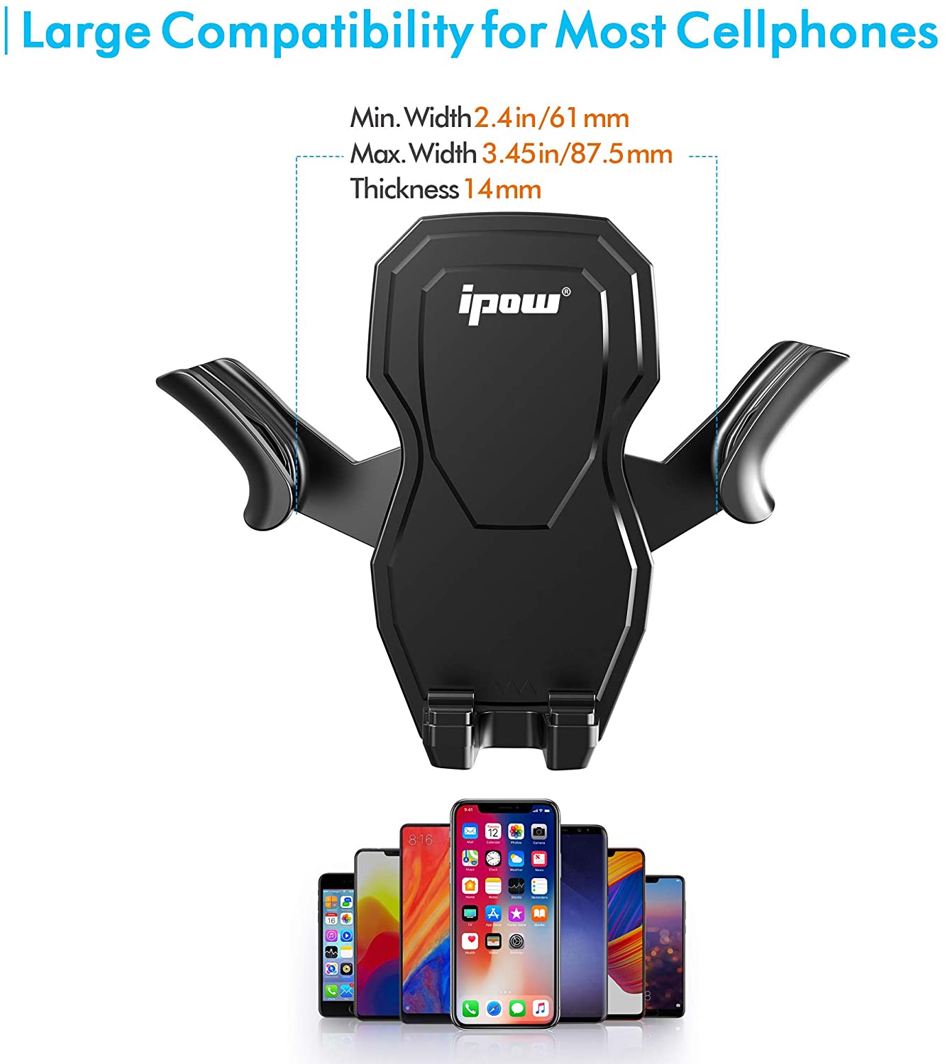 Car Phone Holder Dashboard Gravity Retractable Mount