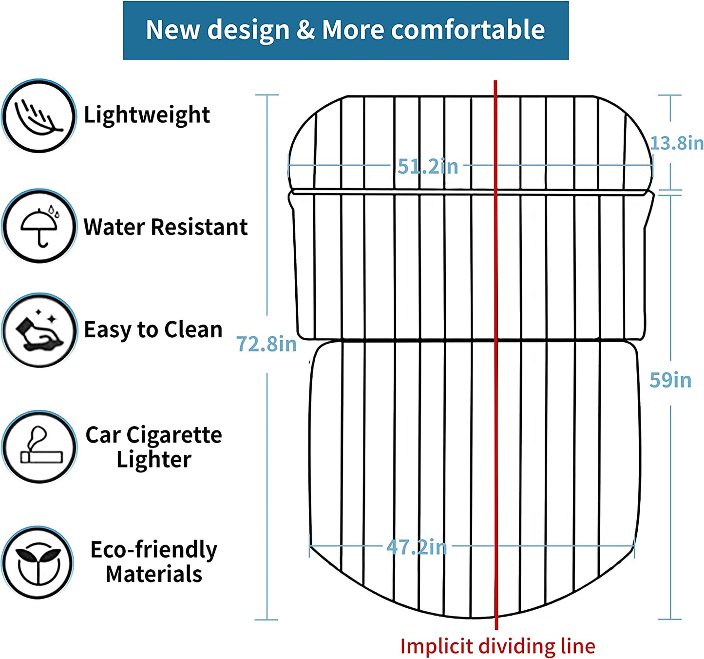 Car SUV Air Mattress Thickened Flocking Travel Camping Beds