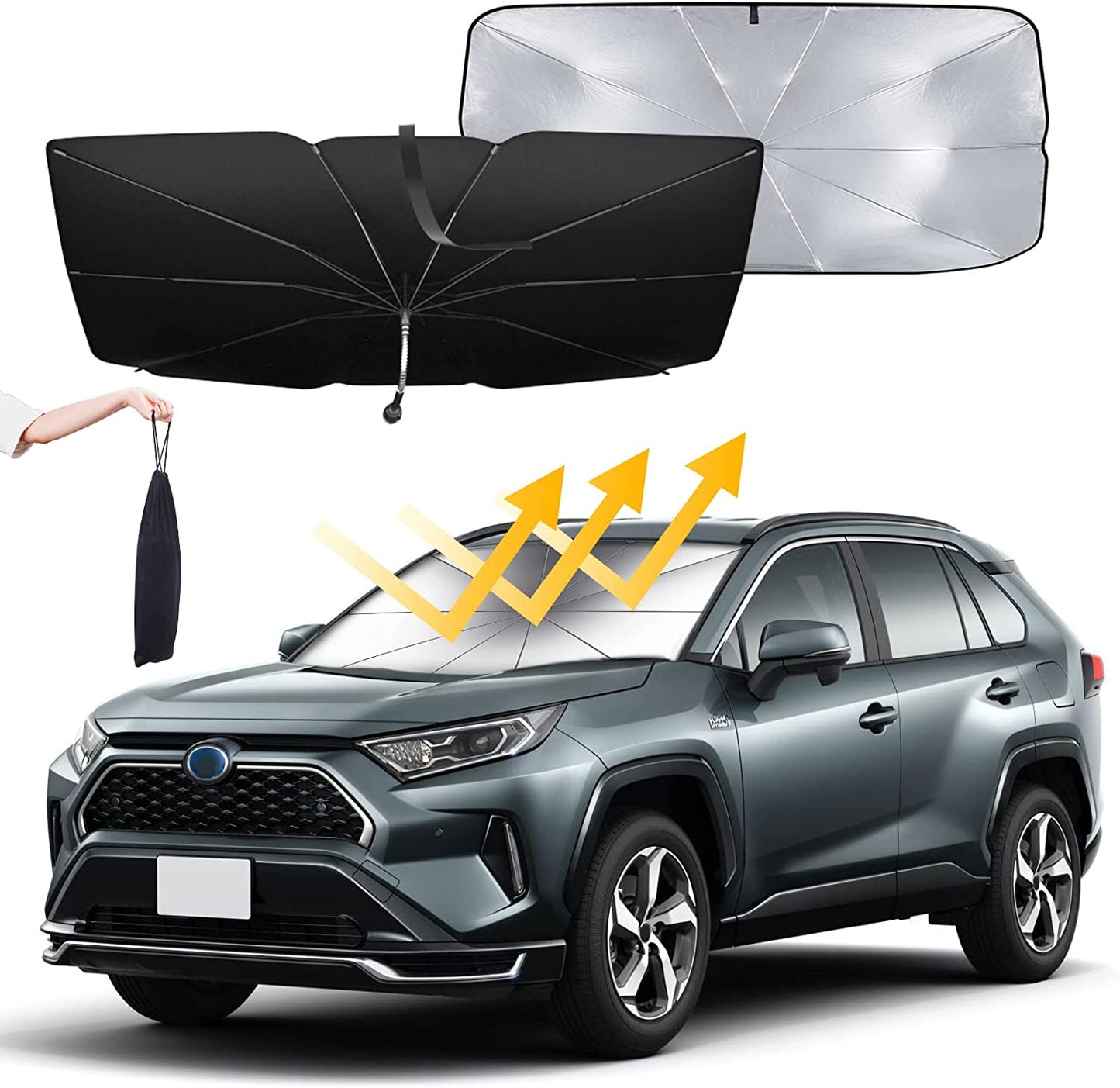 Car Upgraded Umbrella Sun Shade Front Windshield Cover