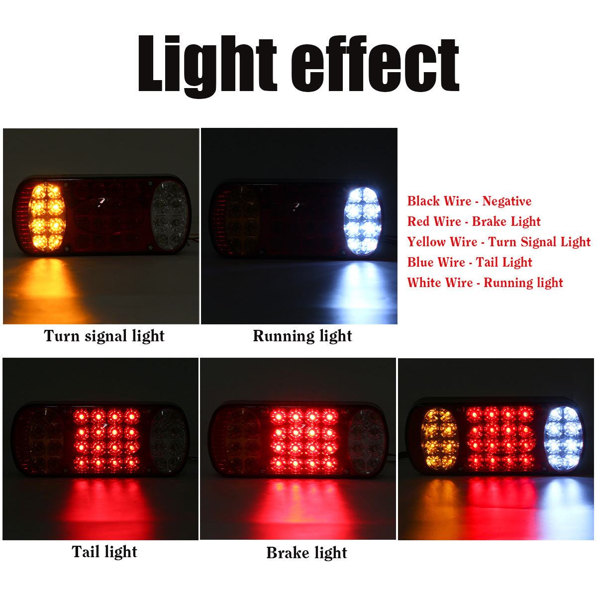 Car Rear Stop Light Tail Brake Indicator Lamp Truck Trailer 12V 32 LED Tools