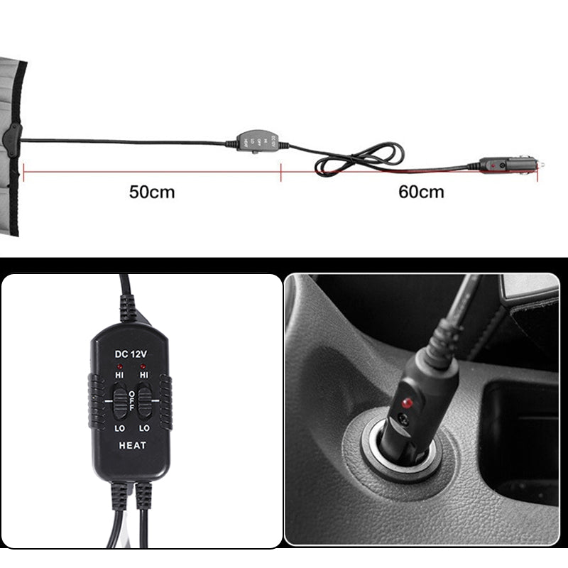 Car Heated Seat Cushion 12V Fireproof Heating Warmer Cover