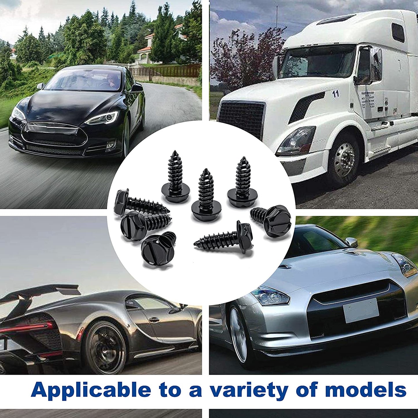 License Plate Screws 8 Pcs Stainless Steel Fastener Kit Tools