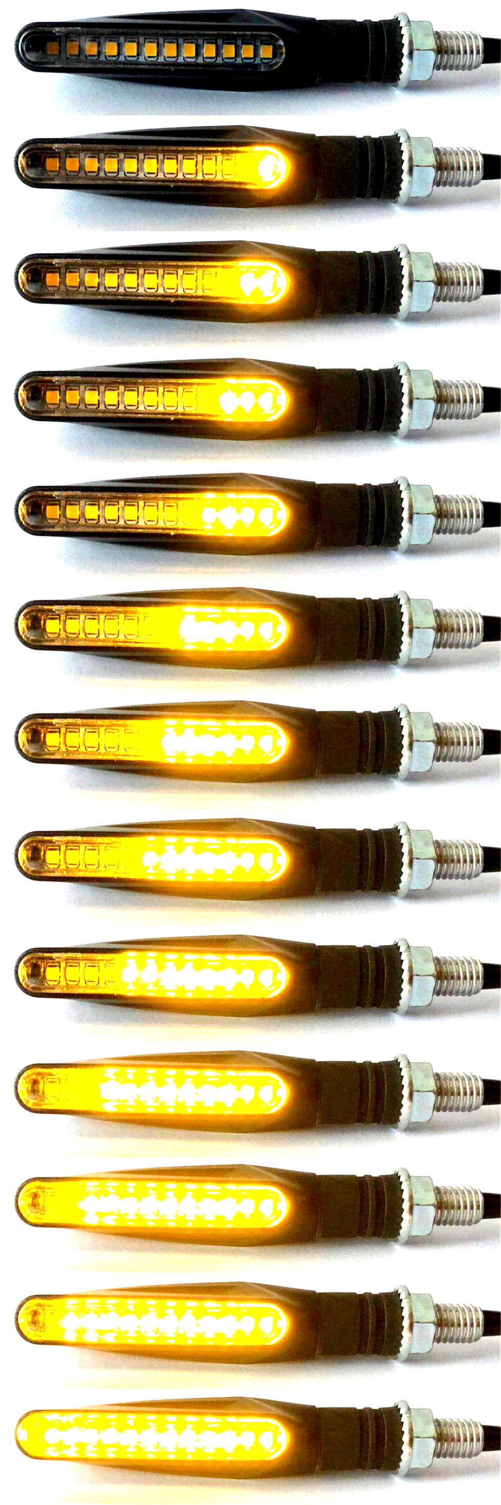 Motorcycle Strip Turn Signal Flowing Indicator Flasher Bendable Amber Light 12V