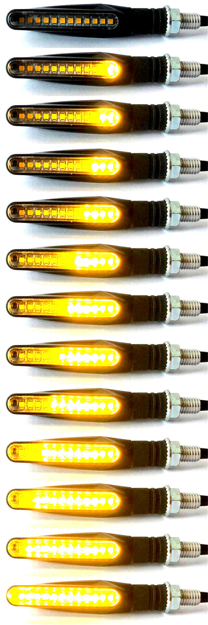 Motorcycle Strip Turn Signal Flowing Indicator Flasher Bendable Amber Light 12V