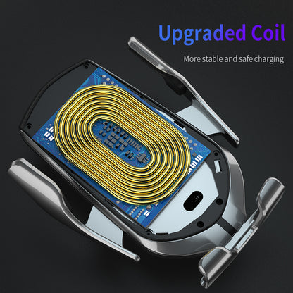 Car Charger Automatic Clamping Wireless Infrared Sensor Fast Charging For iPhone Samsung
