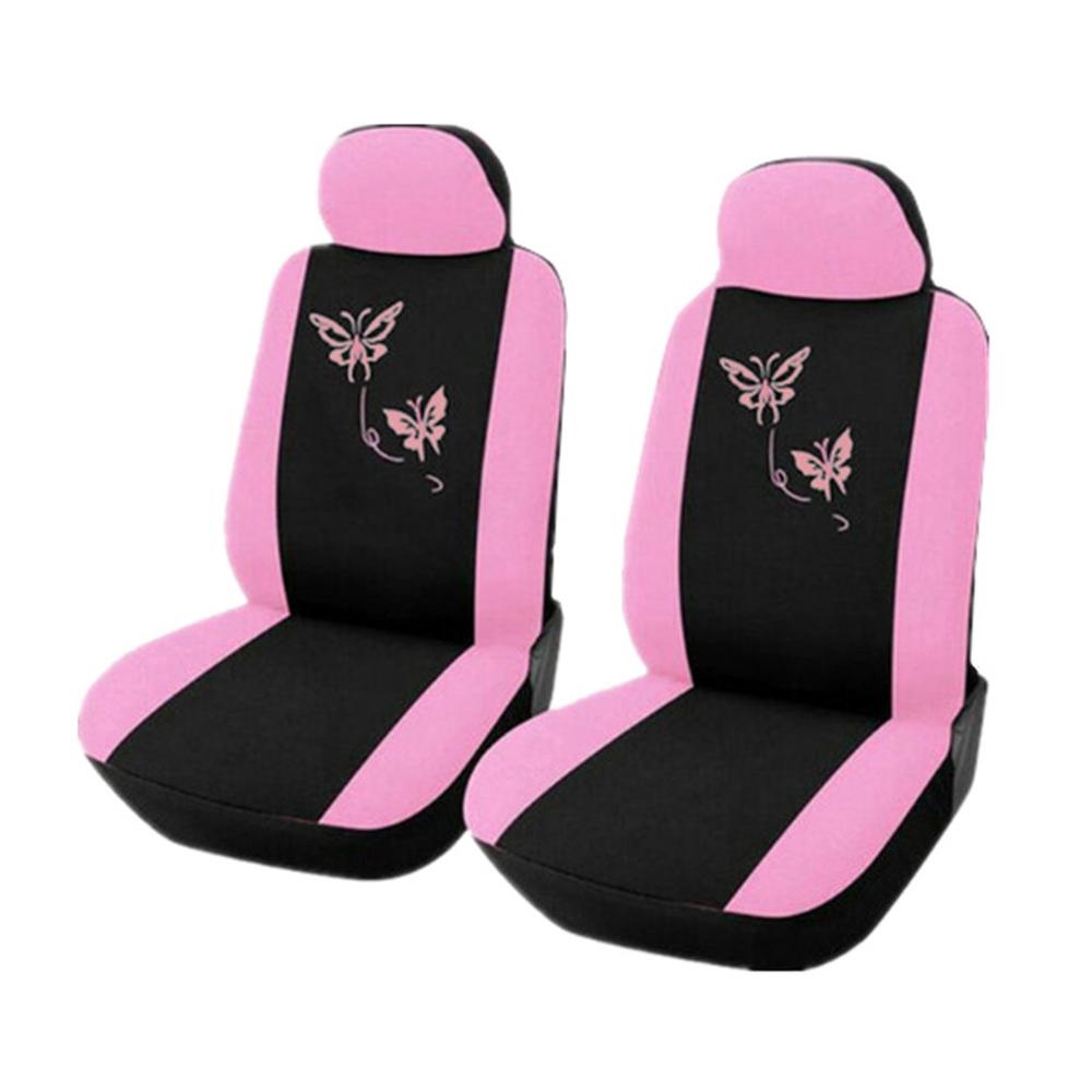 Car Seat Cover Purple Pink Butterfly Embroidery 4 Pcs 9 Pcs Set