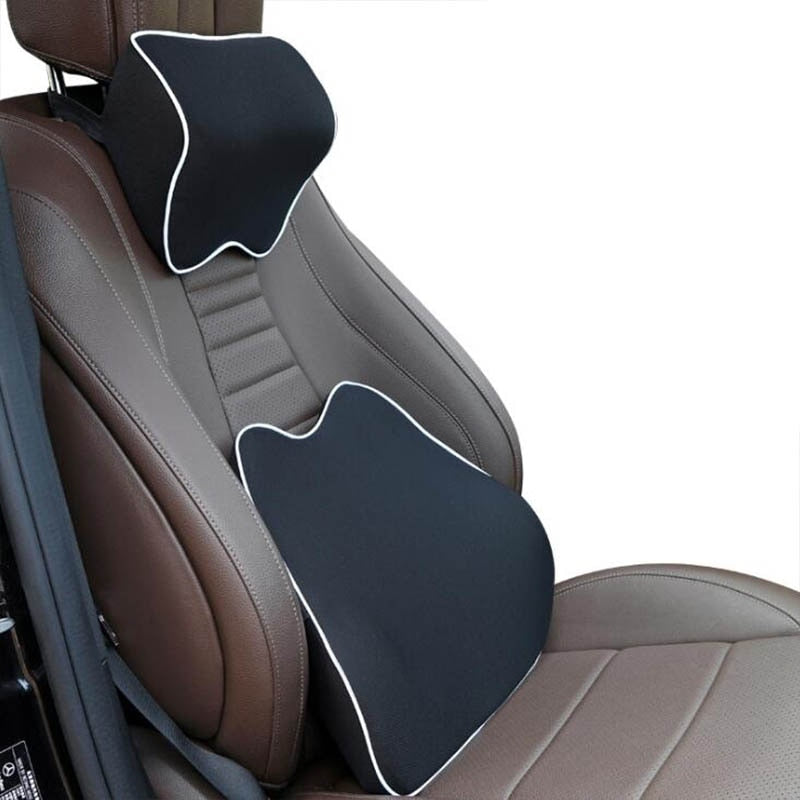 Car Headrest Back Memory Cotton Back Cushion Pillow Universal Seat Waist Rest Suit