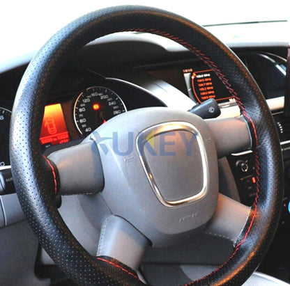 Auto Car Steering Wheel DIY PU Cover Hand-stitched With Thread Needle 38cm