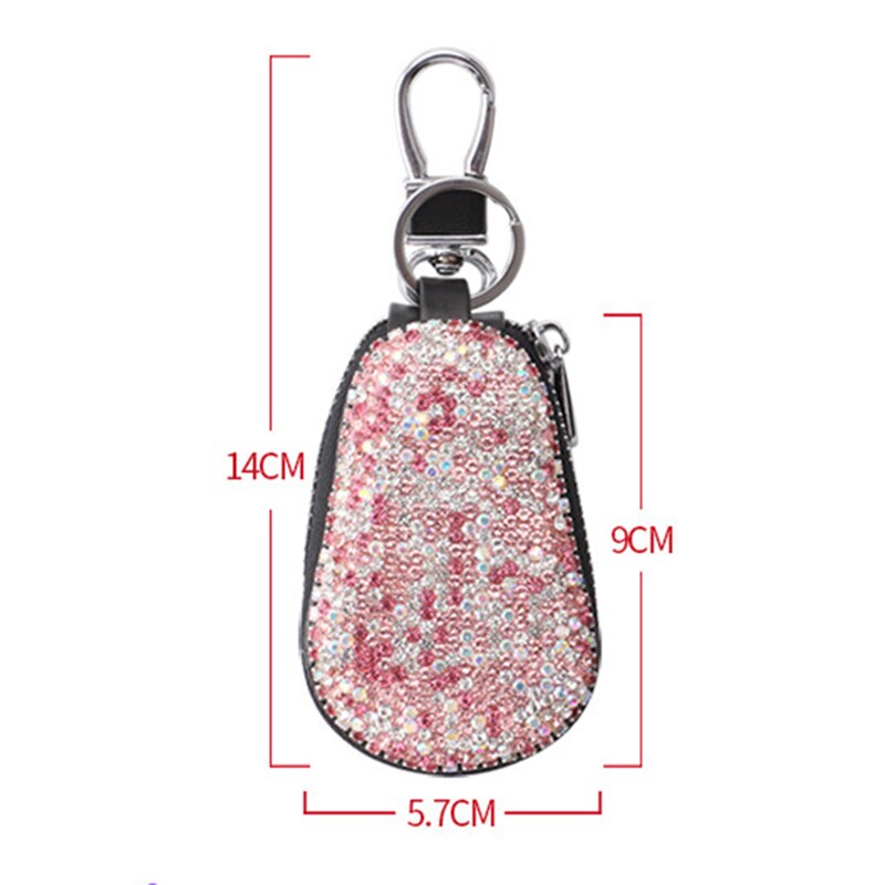 Car Key Case Leather Rhinestone Luxury Fashion Diamond for Universal Key