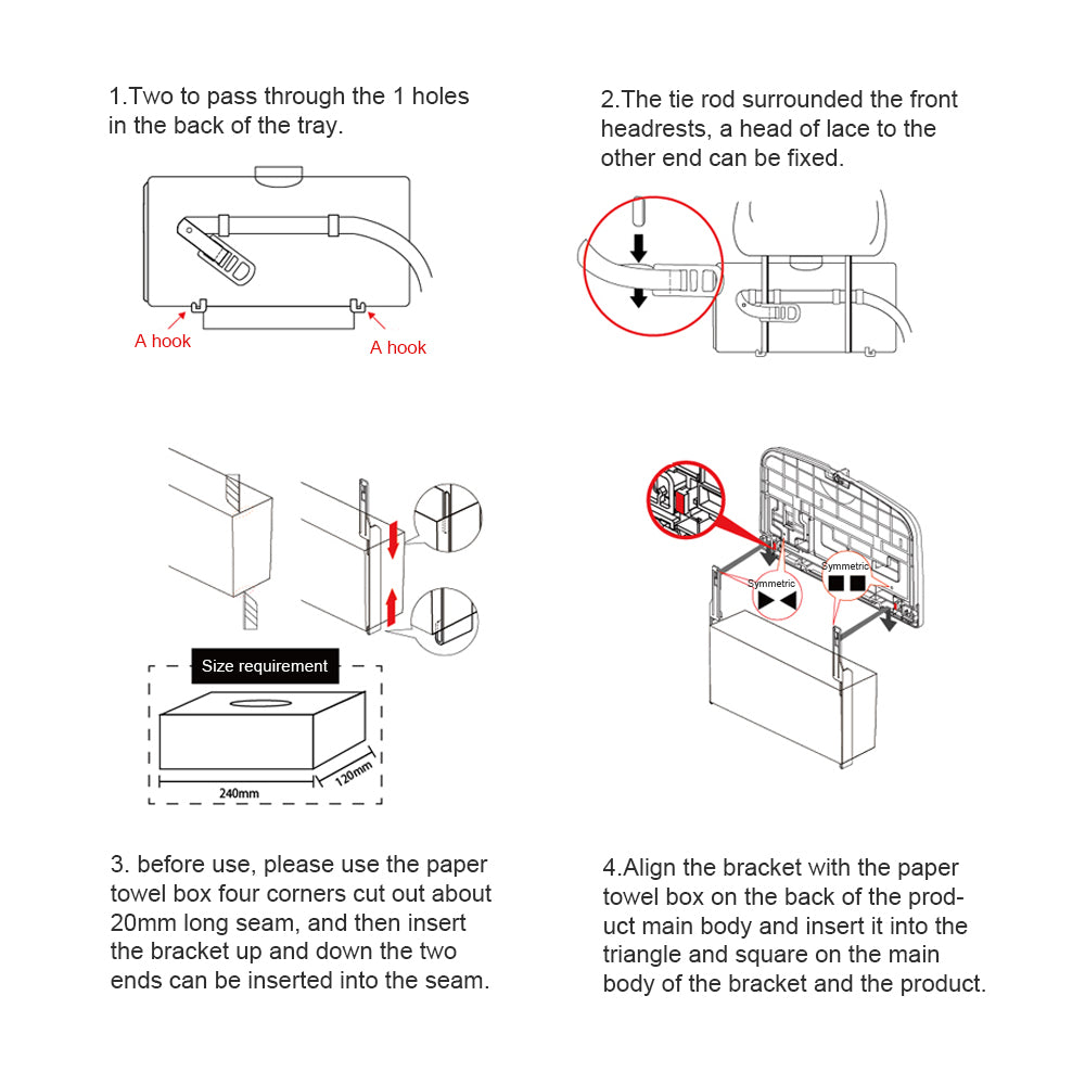Car Seat Back Drink Holder Folding Dining Table Organizer