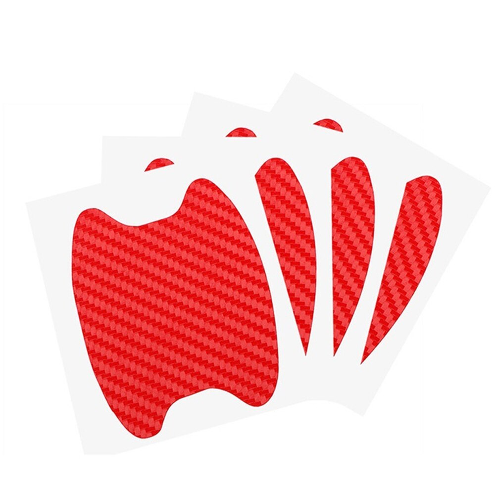 Car Door Sticker Carbon Fiber Scratches Protection Film Decal Styling 4 Pcs