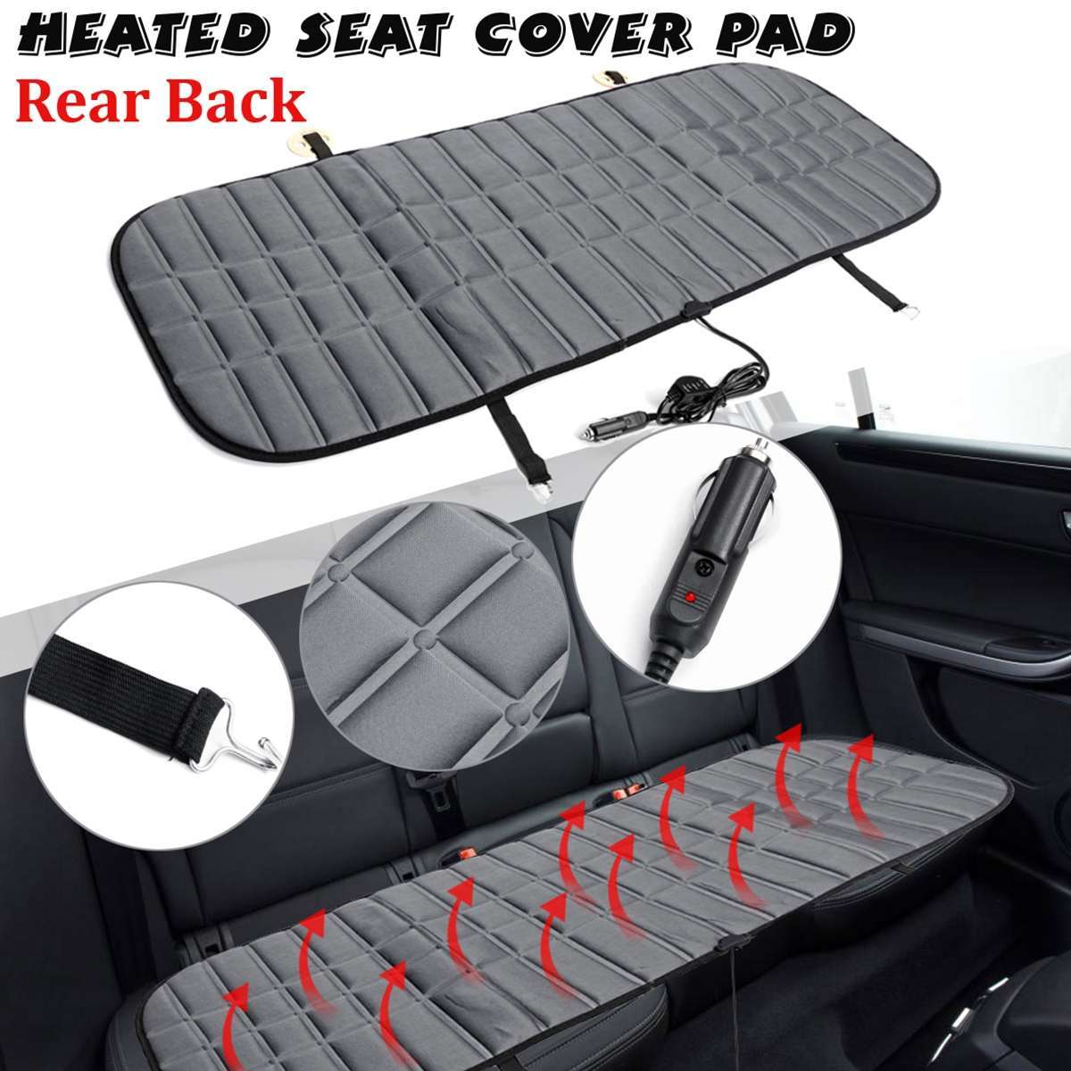 Car Rear Back Heating Seat Cushion Winte Warmer Heater 12V