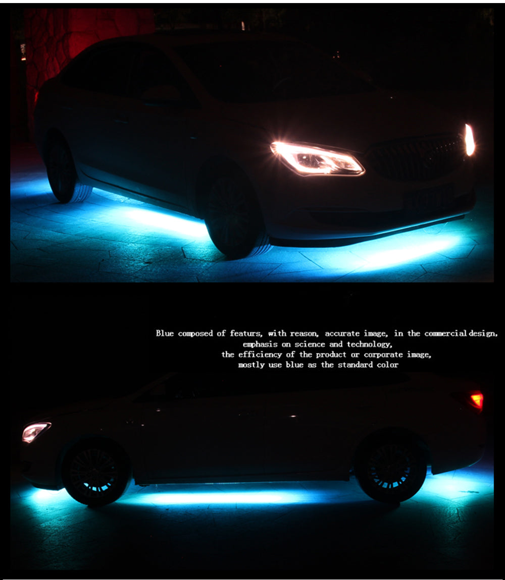Car Underglow Flexible Strip LED Remote APP Control Light