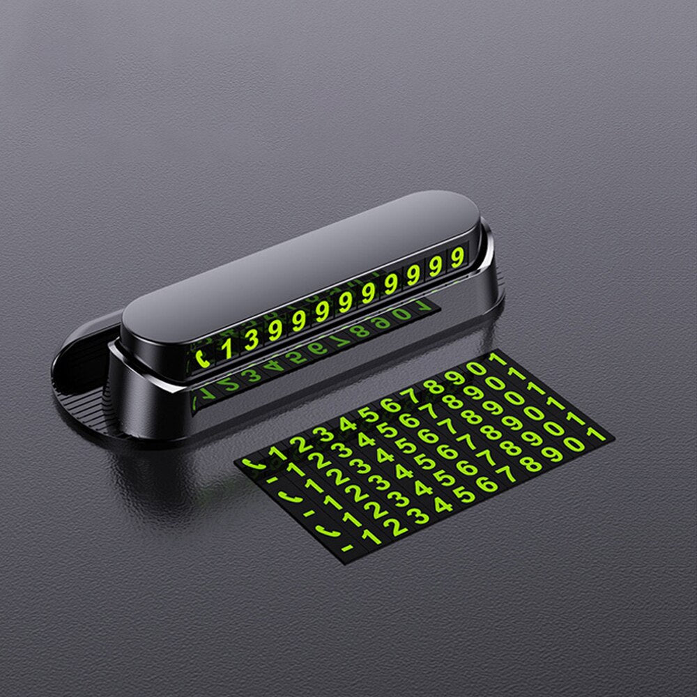 Car Multifunction Luminous Temporary Parking Card Universal Card Winder