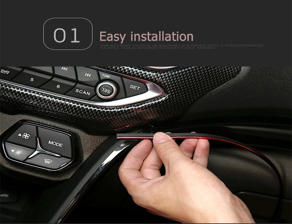 Car Styling Interior Accessories Strip Sticker For Toyota Corolla Avensis Yaris 5M