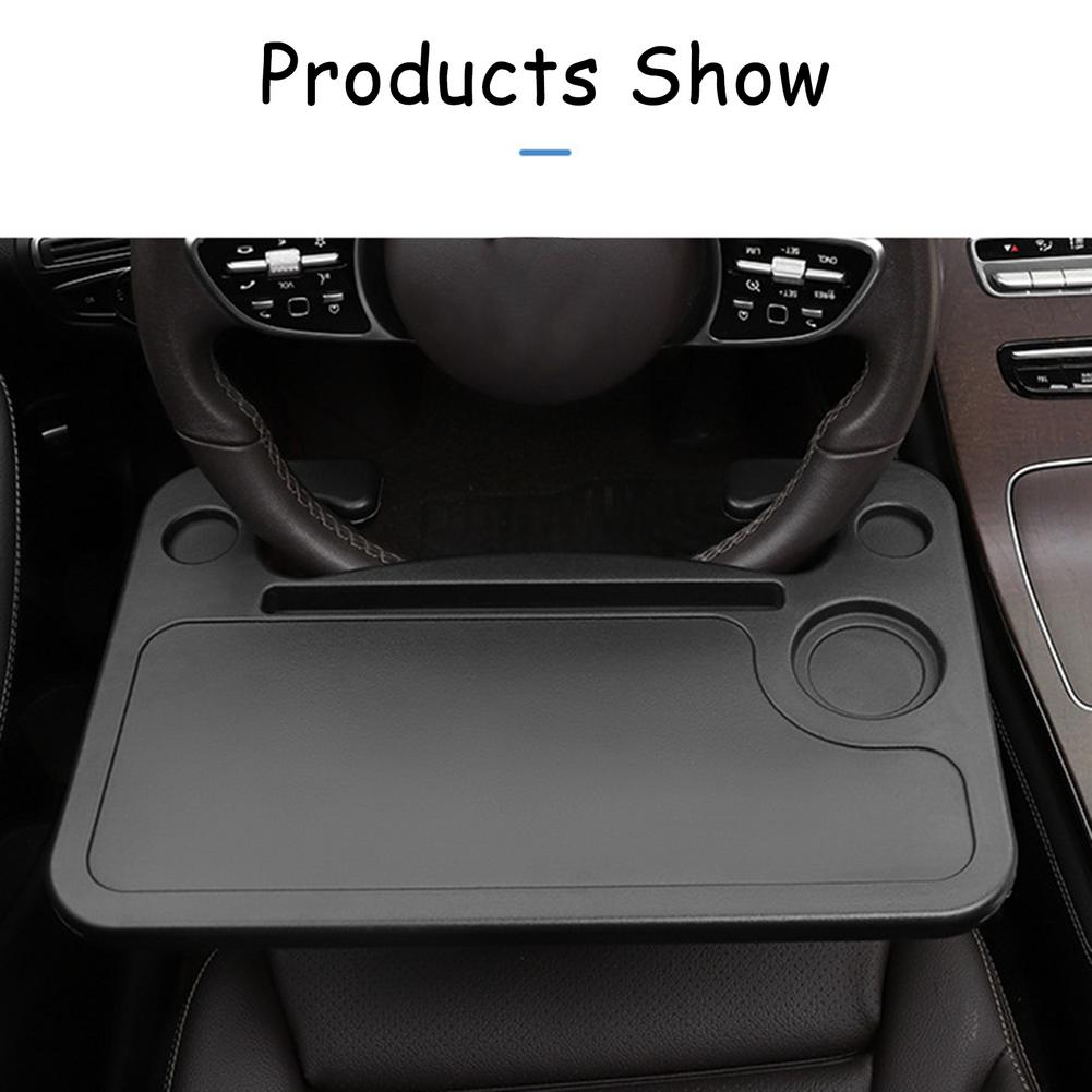 Car Steering Table Board Laptop Eating Drinking Adjustable Tray Organizer