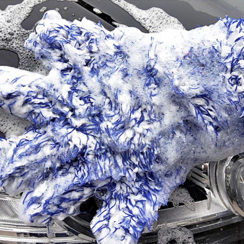 Car Wash Glove Double-sided Premium Plush Cleaning Five Finger Mitt Lint Scratch