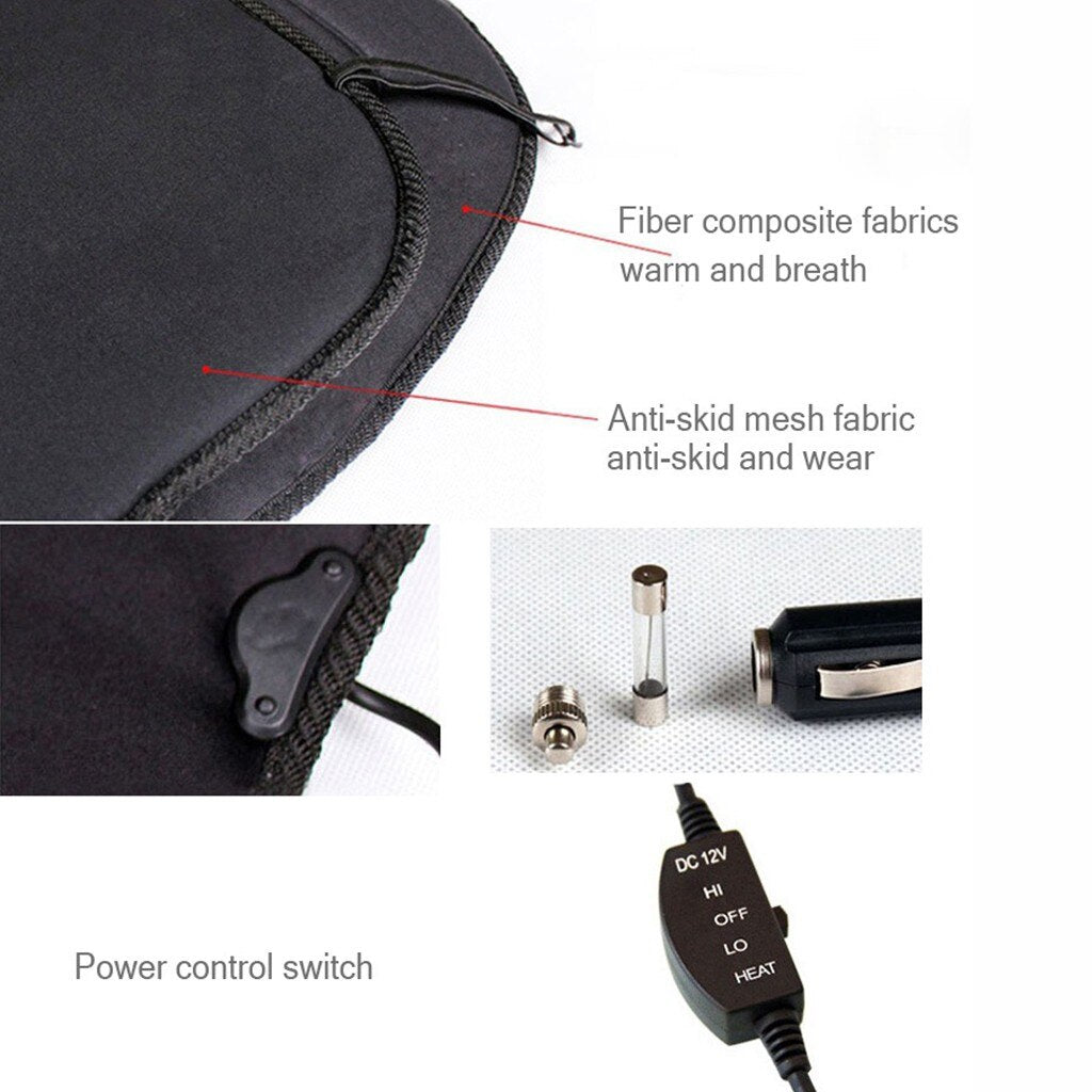 Car Seat Cushion Upgrade Heated Portable Back Massager Function Winter Driving