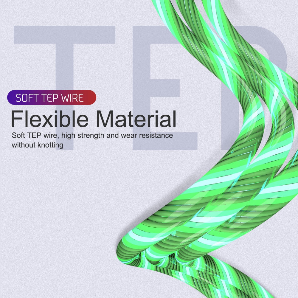 Car Mobile Phone Wire Cord Lead LED USB Fast Charge Cable For iPhone