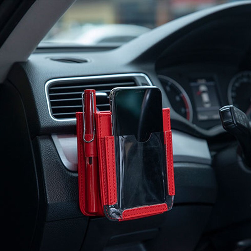 Car Vent Pocket Automotive Vent Phone Holder with Storage Box In-car Hanging Bag