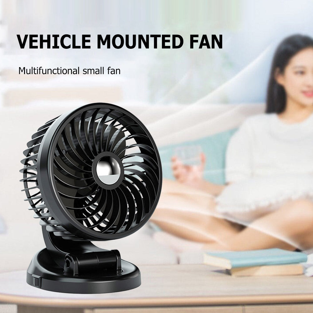 Portable Car Fan Strong Airflow Desktop Auto Fans 5V USB