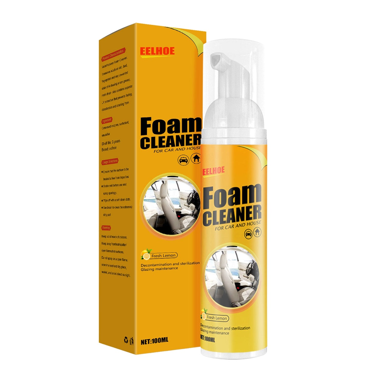 Car Sprays Rinse-Free Foam Lemon Flavor Cleaner
