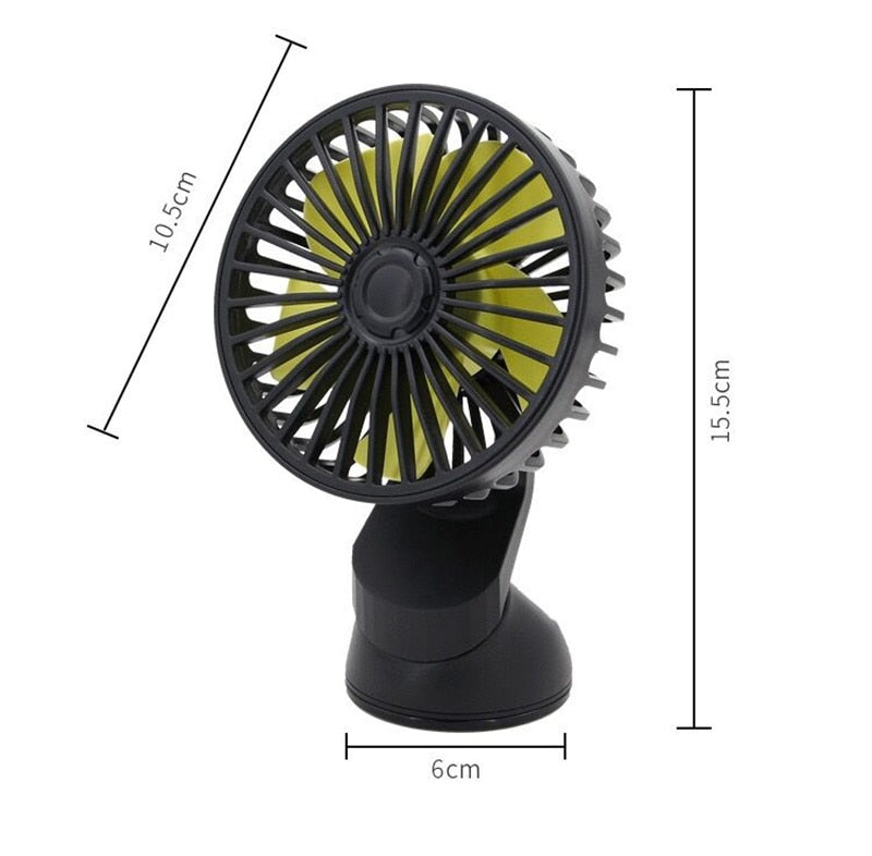 Car Fan Universal Large Wind Three Speed Control USB 5V Mini Fan 5.5 Inch