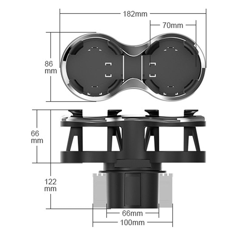 Car Double Hole Cup Organizer Drinks Universal Holder