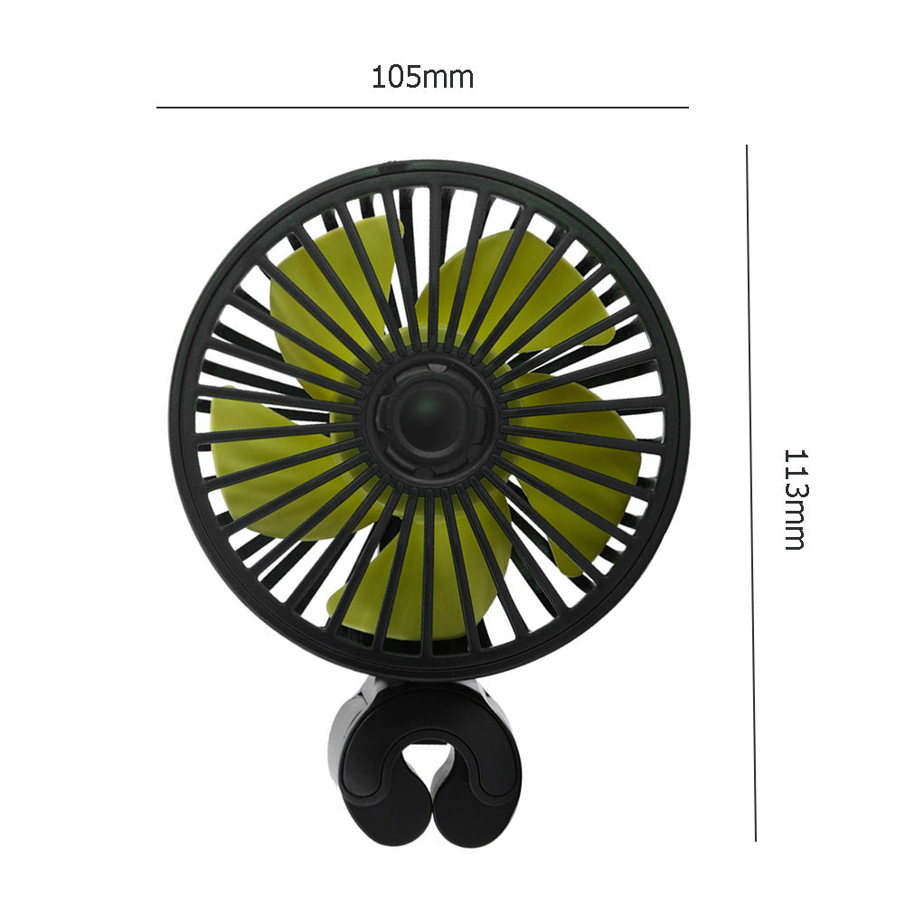 Universal Car Fan Car Back Seat Headrest 3 Speeds 5V USB Air Cooling Fan