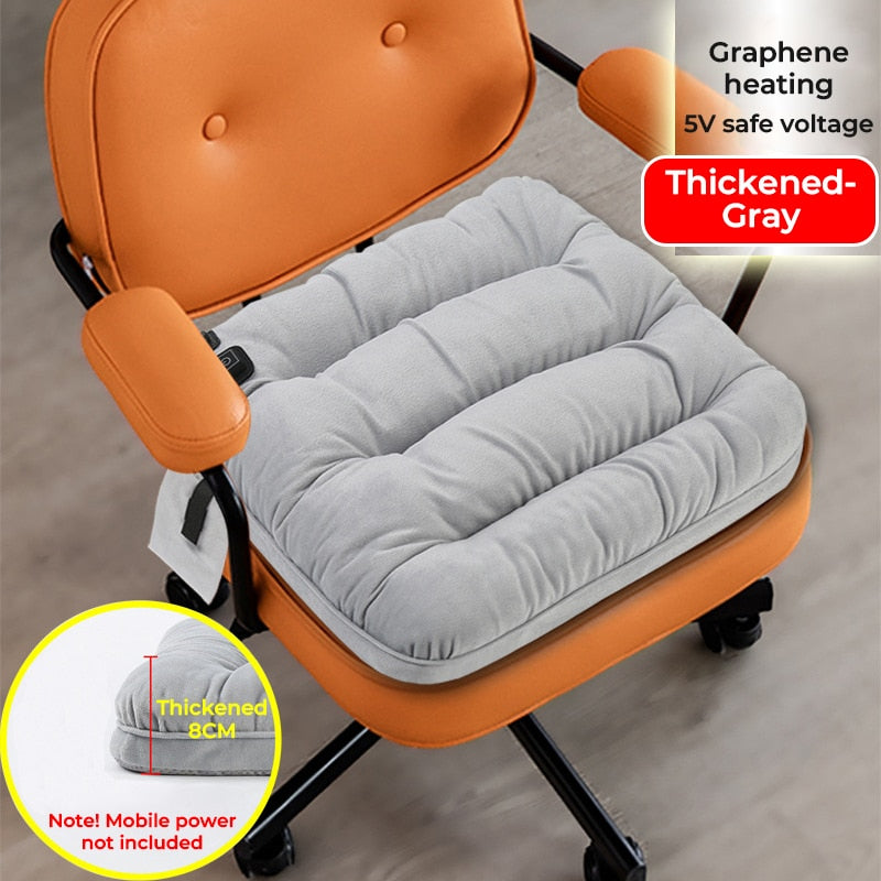 Car Heating Seat Warmer USB Cigarette Electric Winter Warm Cushion