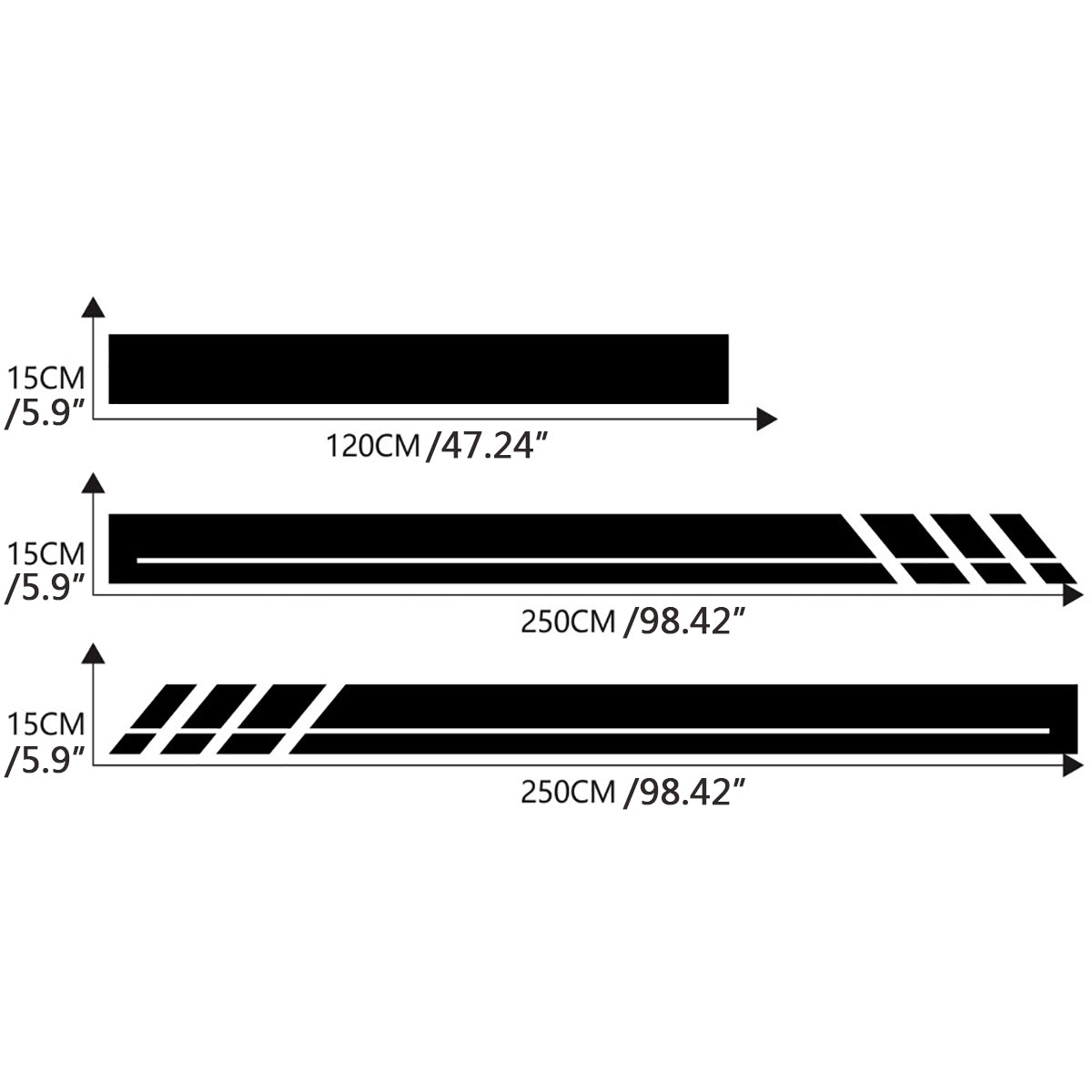 Car Stripes Hood Stickers Decals for VW Transporter Camper Van
