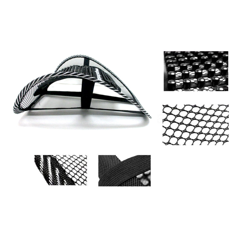 Car Seat Chair Cushion Cool Mesh Lumbar Back Brace Support