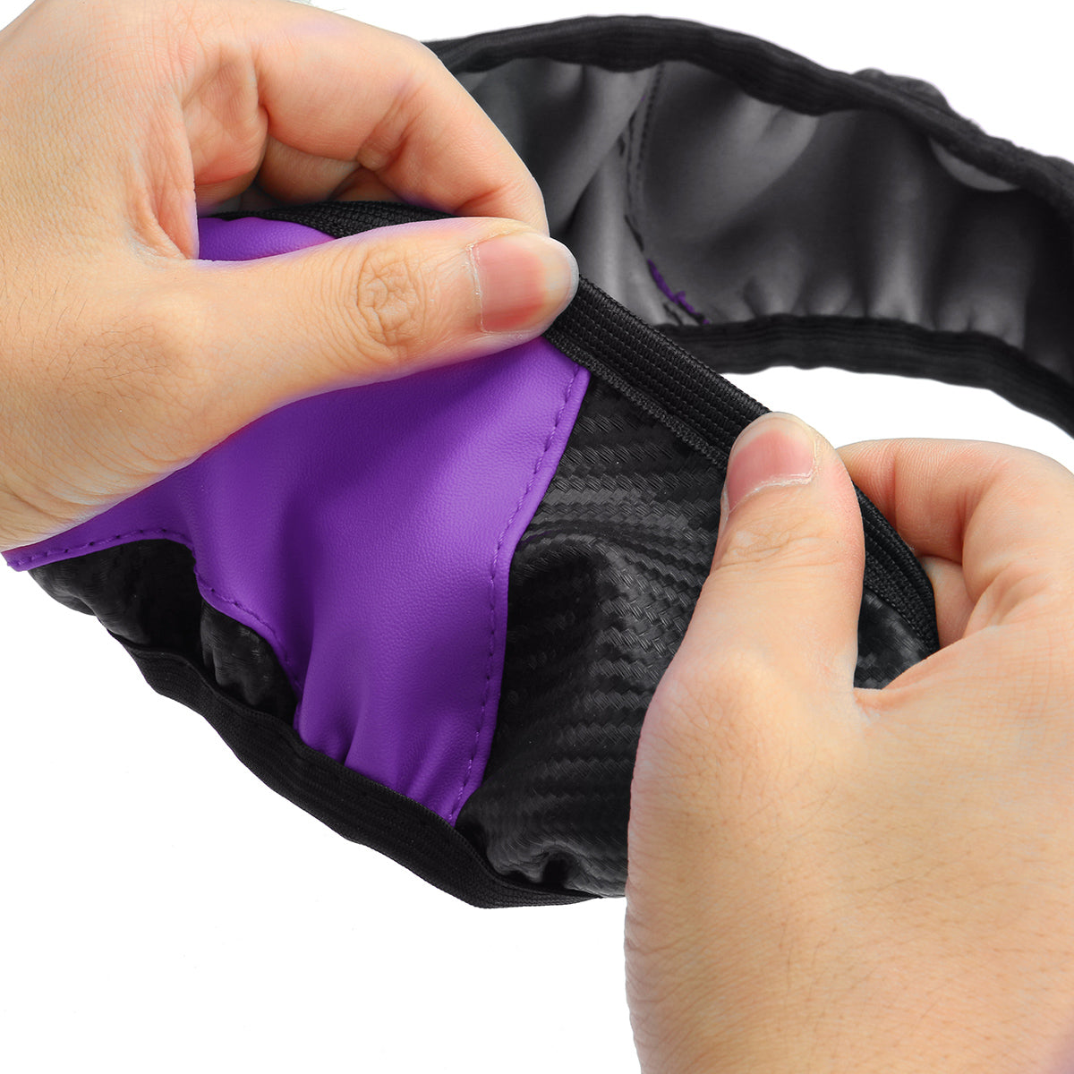 Car Carbon Fiber Steering Wheel Cover Anti-slip Protector