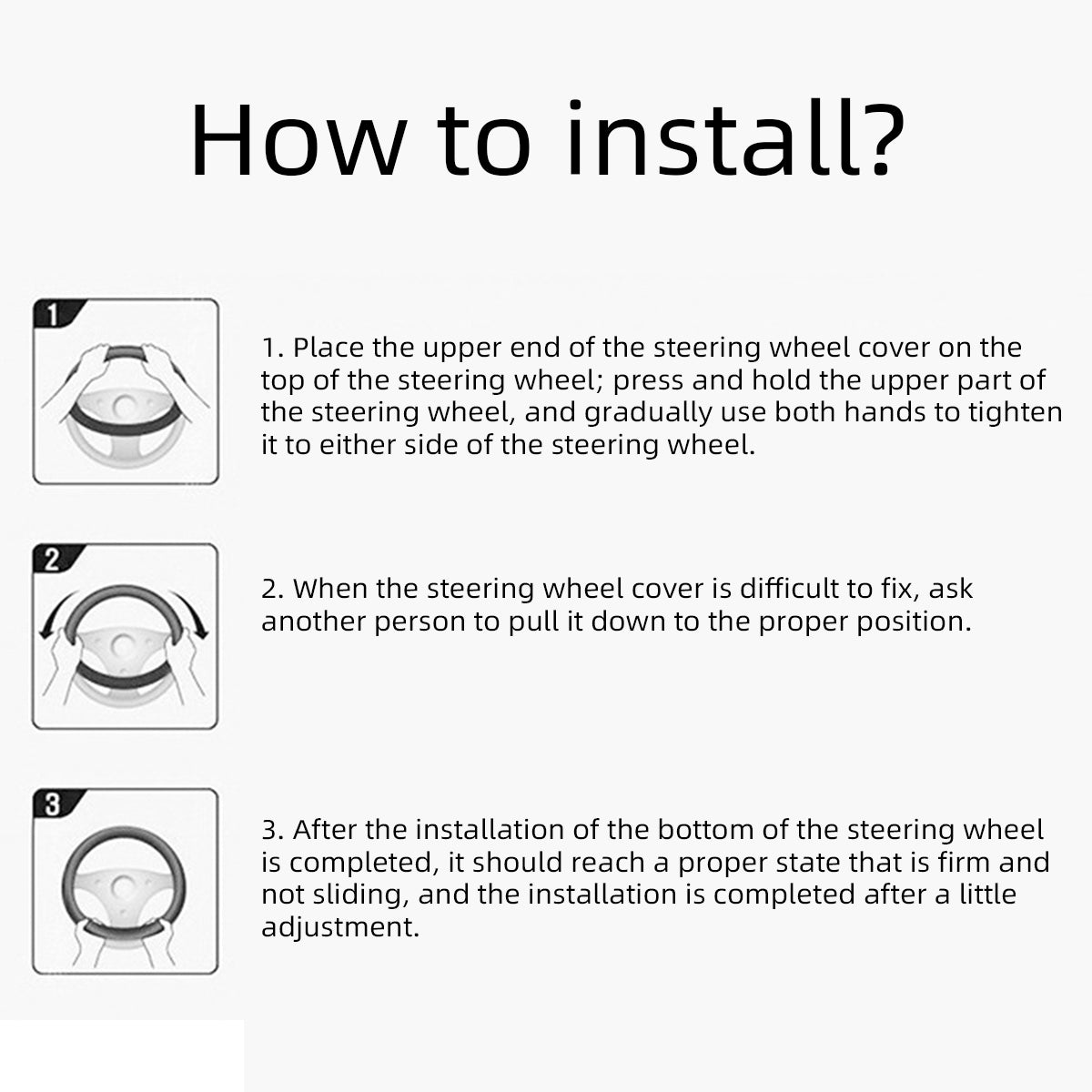 Car Steering Wheel Cover Wood Grain Leather Protector