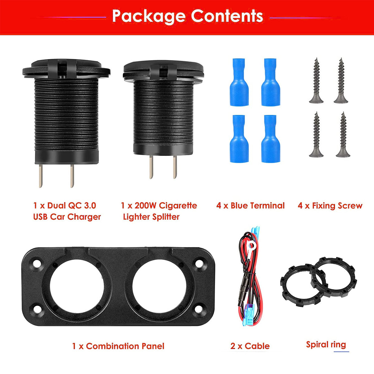 Car Dual USB Charger Cigarettes Socket