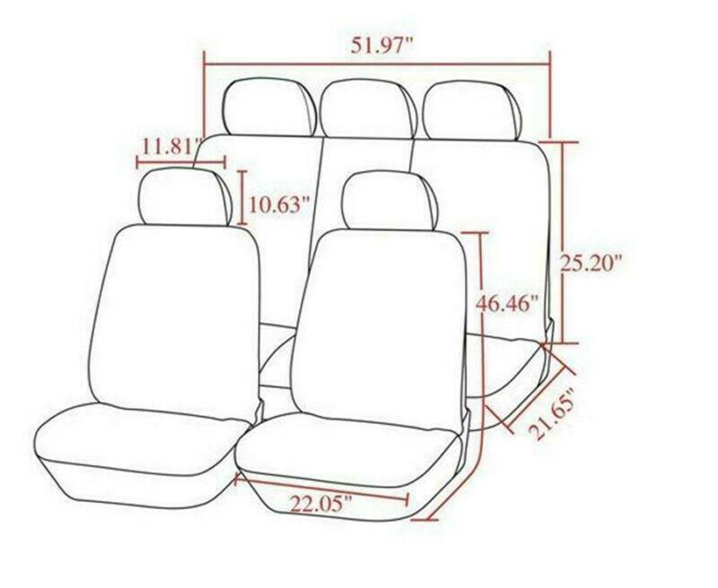 Car Front Rear Seat Cushion Protector Durable Polyester Set 5 Pcs