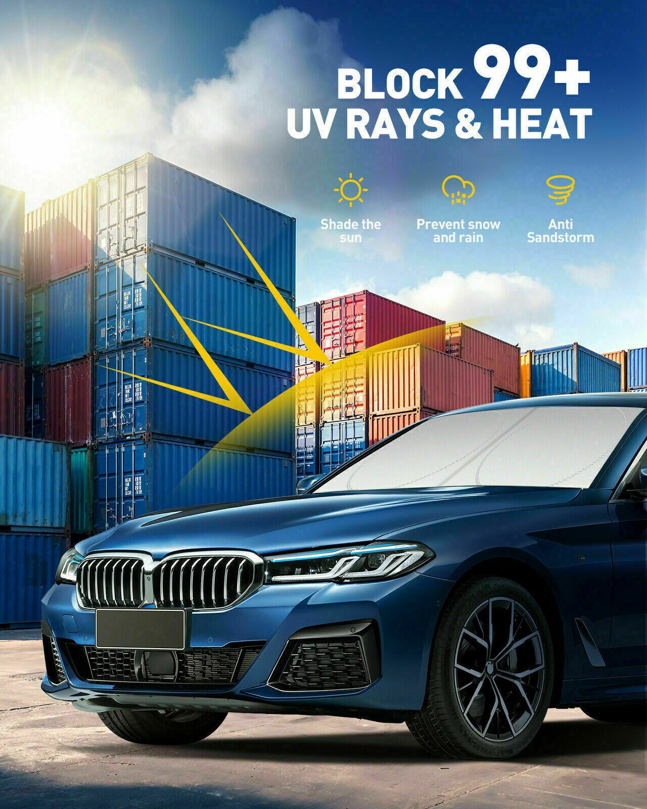 Car Shield Cover Visor UV Block Rear Front Foldable Windshield Window Sun Shade