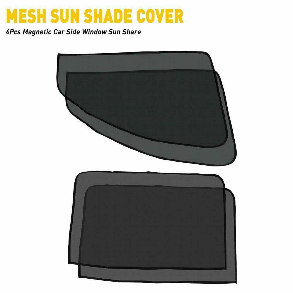 4x Magnetic Universal Car Side Rear Window Sun Shade Screen Cover
