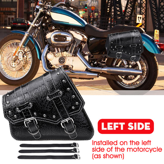 Motorcycle Single Side Metal Adjusting Buckle Left Right Leather Saddlebag