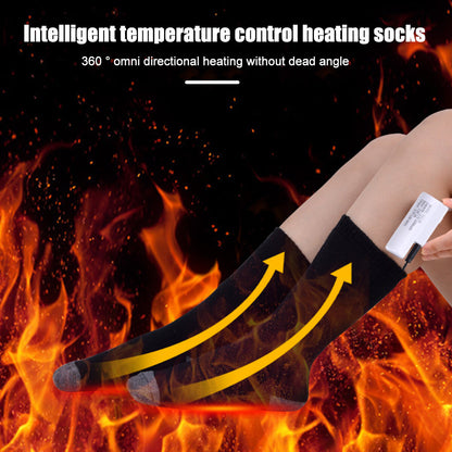 USB Rechargeable Electric Heating Winter Warm Feet Socks 2200mAh