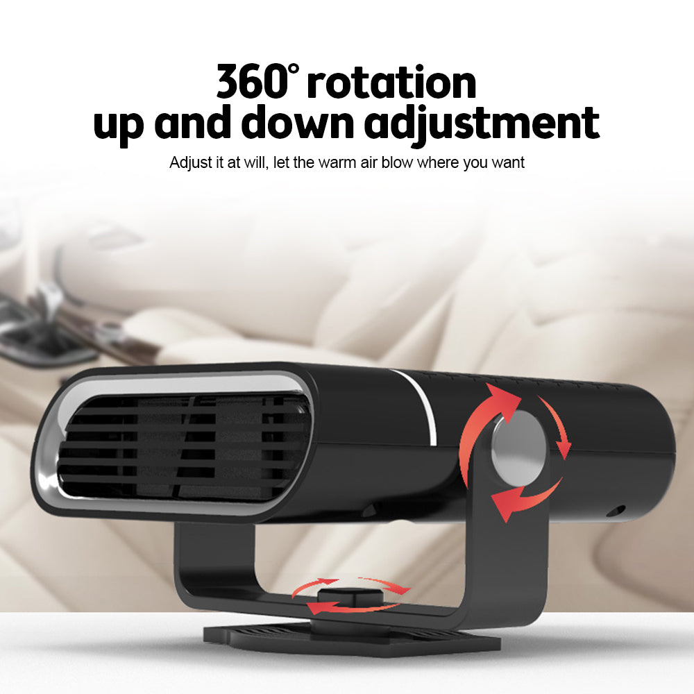 Car Portable Heater 2 in 1 Heating Cooling Electric Fan 360° Adjustable Defroster