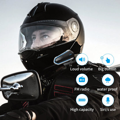 Motorcycle Bluetooth Helmet Headset Wireless Music Headphone Over-ear Stereo Headset