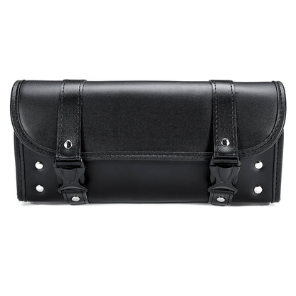 Universal Motorcycle Front PU Leather Fork Saddlebags Pouch Luggage Storage