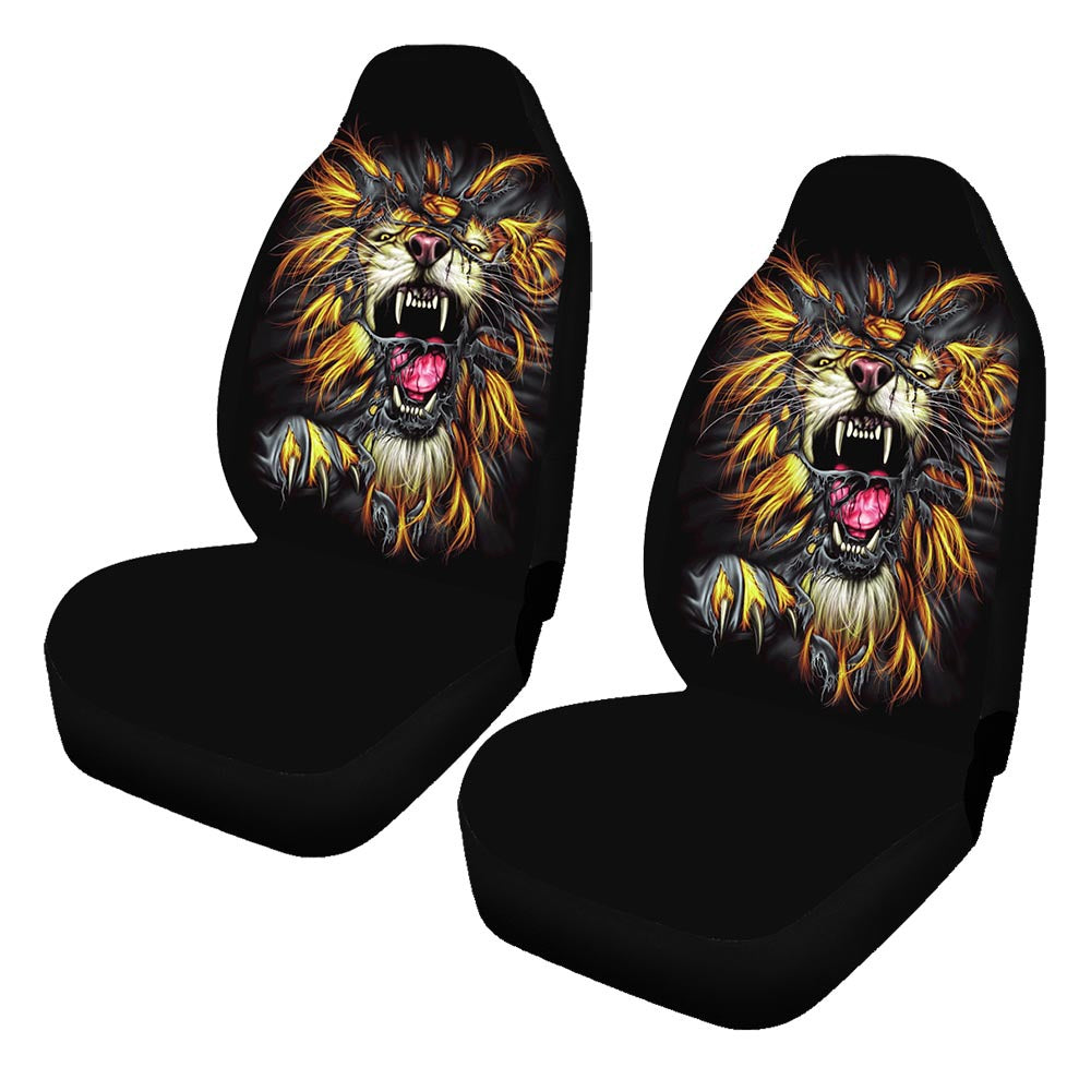Car Wolf Print GM Seat Cover 2 Pcs/5 Pcs Sets
