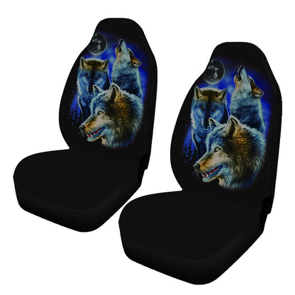 Car Wolf Print GM Seat Cover 2 Pcs/5 Pcs Sets