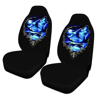 Car Wolf Print GM Seat Cover 2 Pcs/5 Pcs Sets