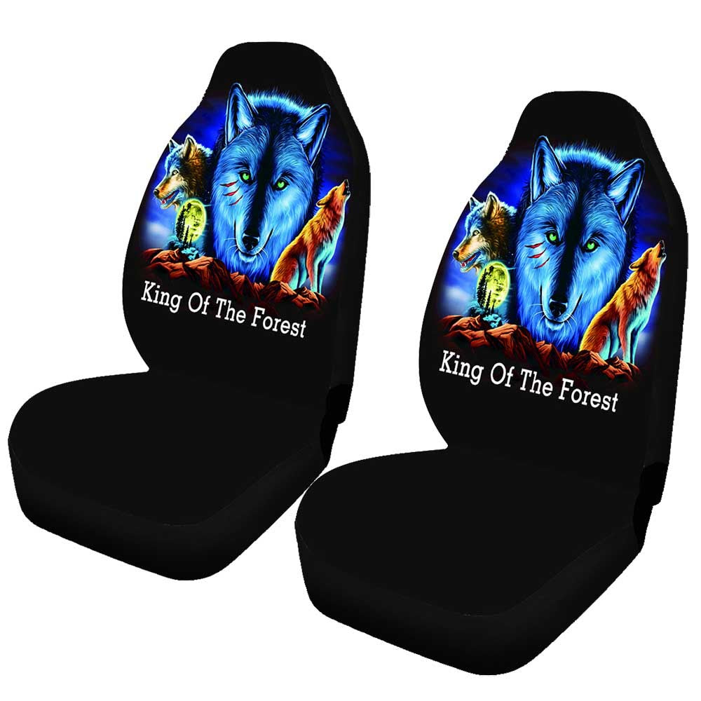 Car Wolf Print GM Seat Cover 2 Pcs/5 Pcs Sets
